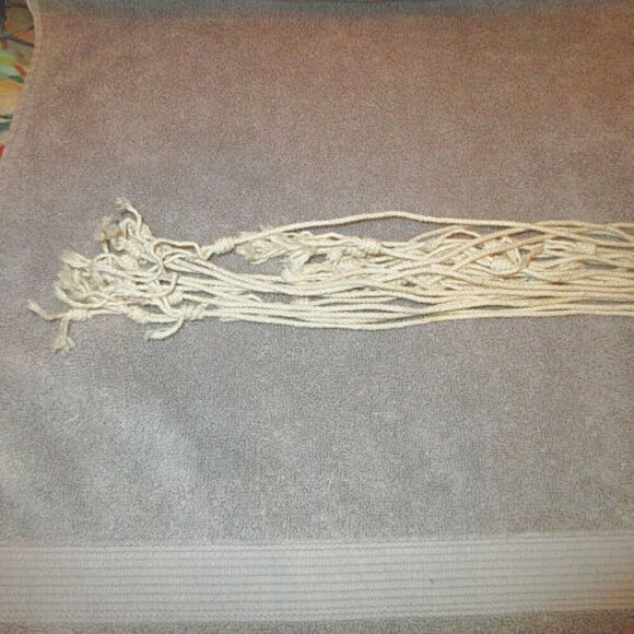 Vtg Braided Macrame Tie Belt Size XS S Diamond 3D Rope Statement Boho Hippie 70s - Picture 3 of 6